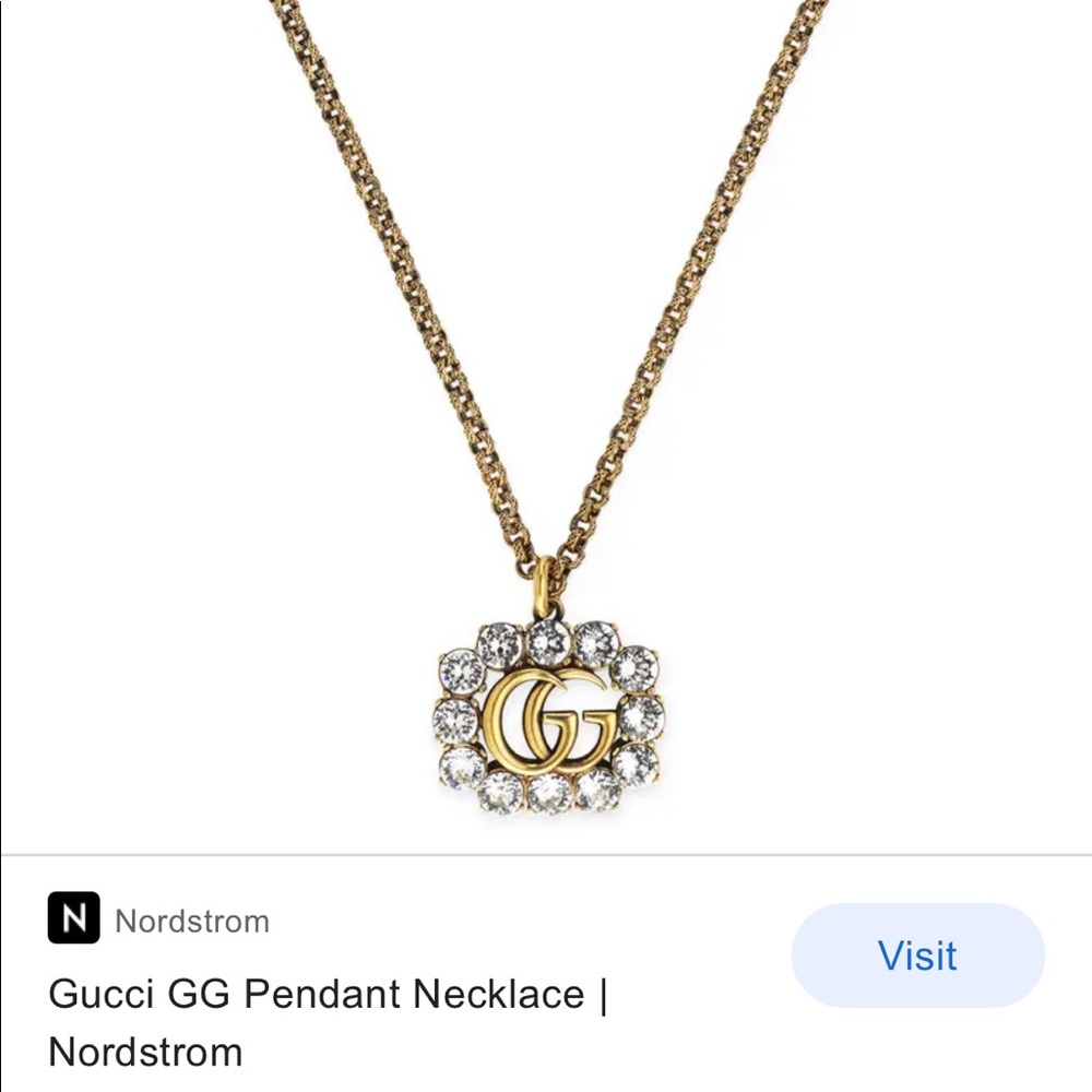 Gucci Crystal Double G Necklace